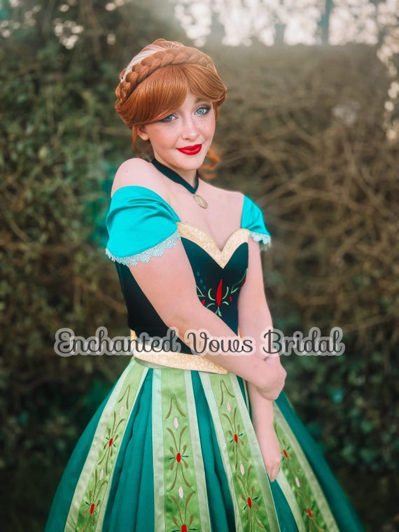 Frozen Anna Coronation Day Dress Disney Wedding fairytale Wedding Princess Cosplay Halloween Costume Etsy