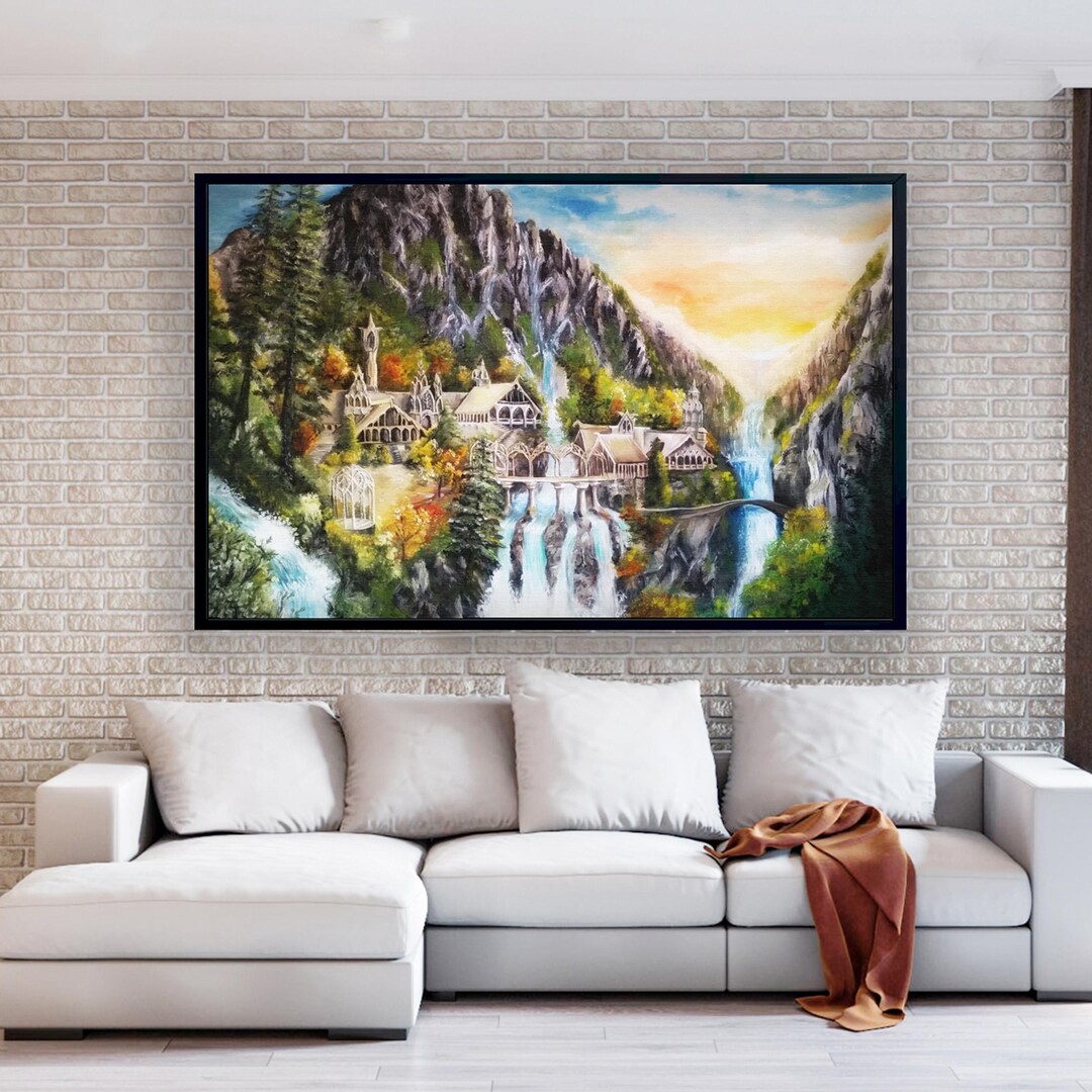 Rivendell Inspired Wall Art Canvas, Lord of the Rings Canvas Wall Art ...