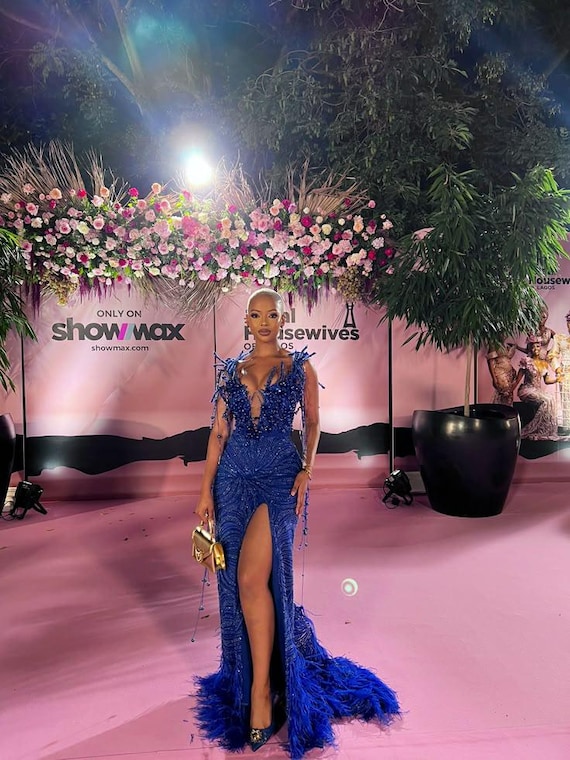 light blue dress for girls Shimmering Royal Blue Sequin Mermaid Prom Dress with Spaghetti Strap and High Slit 22211 Custom Colors / 22W main image 0