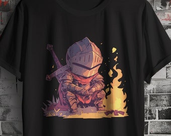 Knight t-shirt, Chibi knight t-shirt, chibi t-shirts, gaming t-shirts, gamer, dark souls, anime t-shirts, armored knight, souls, gift, games