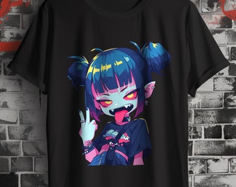 T-shirt Chibi Vampire Brat, t-shirts vampire, t-shirts anime, vampire mignon, t-shirts japonais, t-shirts chibi, cadeaux, otaku, japonais, goth