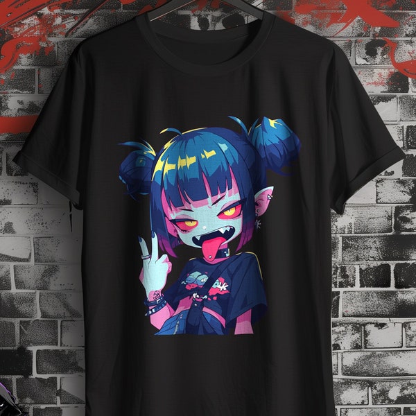 Chibi Vampire Brat t-shirt, Vampire t-shirts, anime t-shirts, cute vampire, Japanese t-shirts, chibi tshirts, gifts, otaku, Japanese, goth