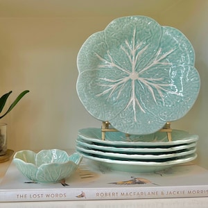 Aqua Bordallo Pinheiro Cabbage Dinnerware - Etsy