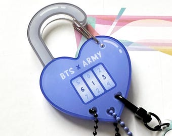 BTS heart locket acrylic carabiner