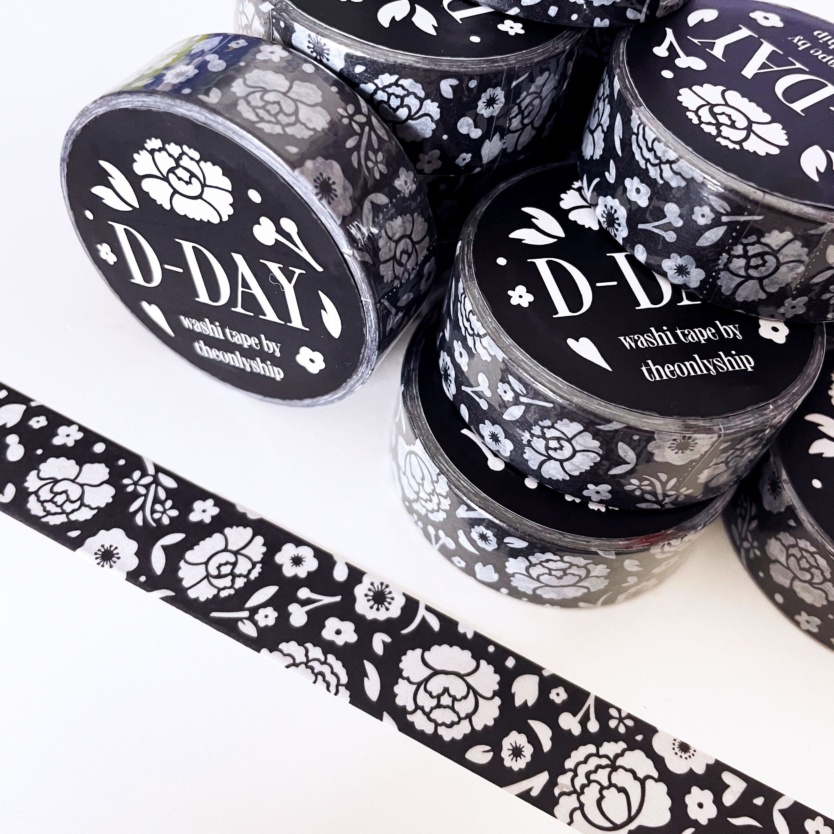 D-DAY inspired floral washi tape 10m | agust-d bts yoongi
