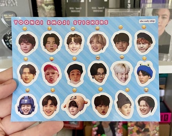 YOONGI FACE STICKERS sticker sheet