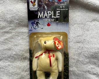 Ty Beanie Baby Maple The Bear - Very Rare Errors 1993 McDonalds Retired