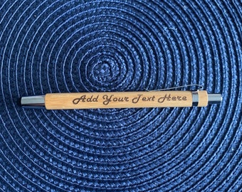 Personalised Bamboo Ballpoint Pens. Wedding favours. Party favours.