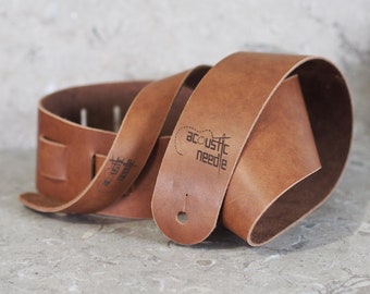 Nutty Brown Leather Guitar Strap