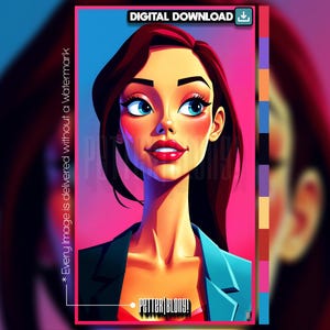 Empowered Woman Poster | Feminist Pop Art Print | Bold Vector Wall Decor | Digital Glam Portrait for Confident Spaces | KILLER LOOK FEMME