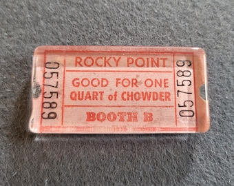 Rocky Point Park Ticket Magnet - Good For One Quart of Chowder