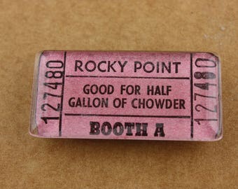 Rocky Point Park Ticket Magnet - Good For Half Gallon of Chowder