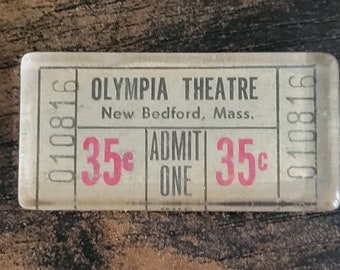 Olympia Theater New Bedford Massachusetts Vintage Movie Ticket Magnet