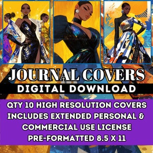 StyleDiva Digital Journal Cover Bundle | Digital Download | Upscaled High-Resolution | AI Art