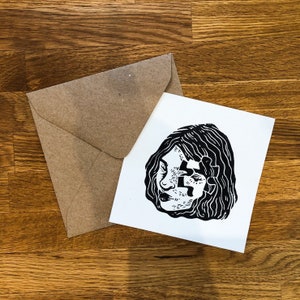 Postal linogravura em diversas cores com envelope de papel kraft | em 3 cores