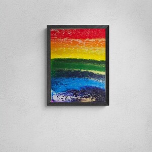 12x16 Canvas Wall Painting, Acrylic Pour Art, Fluid Art, Abstract Art, Rainbow