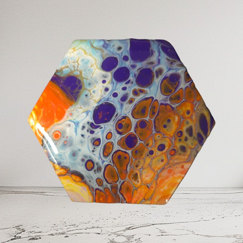 Ceramic Tile Drink Coasters, Epoxy Resin Coating and Wire Holder, 4x4