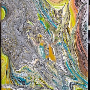 8x10 Canvas Wall Painting, Acrylic Pour Art, Fluid Art