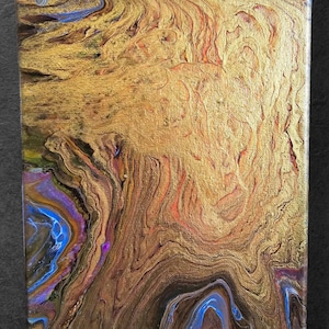 8x10 Canvas Wall Painting, Acrylic Pour Art, Fluid Art