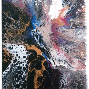 8x10 Acrylic Pour Art Canvas Wall Painting, Fluid Art, Abstract Art