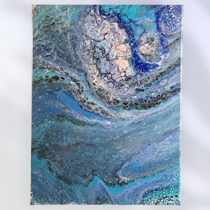 12x16 Canvas Wall Painting, Acrylic Pour Art, Fluid Art