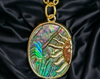 Abalone-hangerketting met schelp en hemelse zon