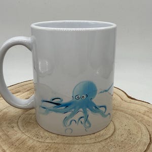 Funny Octopus Coffee Mug - Cute Octopus Gift - Ceramic Tea Cup - Unique Octopus Lover Present - Gift for Marine Biologist