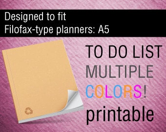 Filofax, Daytimer, Kikki-k, Kate Spade Planner Inserts * To Do List * {{ printable }} A5