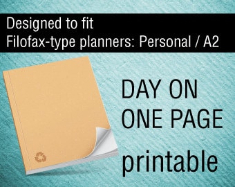 Filofax, Daytimer, Kikki-k, Kate Spade Planner * Day on 1 page * {{ printable }} PERSONAL SIZE