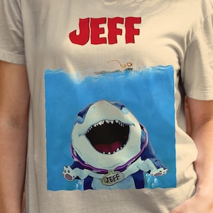 Vintage Jeff The Land Shark Superhero Shirt, Retro 90s Jeffrey Land Shark Hero Shirt, JAWS Homage Shirt JS001
