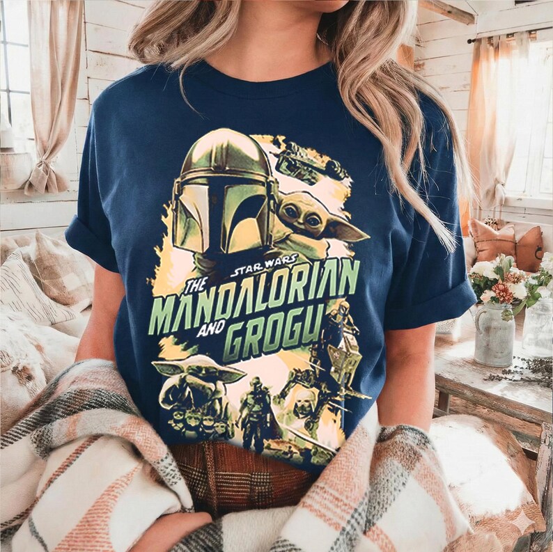 Star Wars The Mandalorian och Grogu Comfort Colors®-skjorta, Grogu Bounty Hunter-skjorta, Star Wars-skjorta i 90-talsstil, Baby Yoda-tröja bild 5