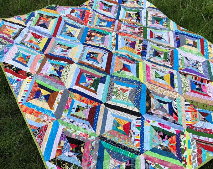 Scrappy Patchwork Quilt for Sale One of a Kind Handmade Etsy