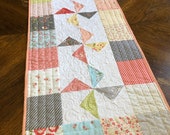 Printed Charm Square Table Runner Quilt Pattern, great beginner pinwheel pattern - Windmills