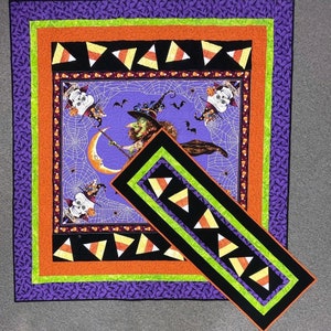 Halloween Table Runner or Panel Quilt Pattern, Candy Corn Twirl image 2