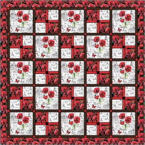 Sweet and Simple PDF Quilt Pattern for fast and easy quilt, beginner friendly, great for large prints big block quilt pattern image 3