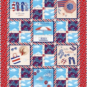 Sweet and Simple PDF Quilt Pattern for fast and easy quilt, beginner friendly, great for large prints - big block quilt pattern