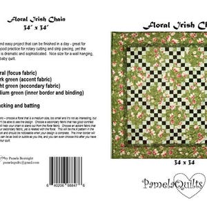 Irish Chain PDF Quilt Pattern, beginning quilter quick strip project, wall hanging size only 33 x 33 image 3