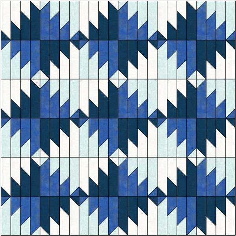 Modello di trapunta moderno, Mountain Dawning PDF Quilt Pattern per strisce da 2 1/2 pollici, Montagne deliziose, immagine 5