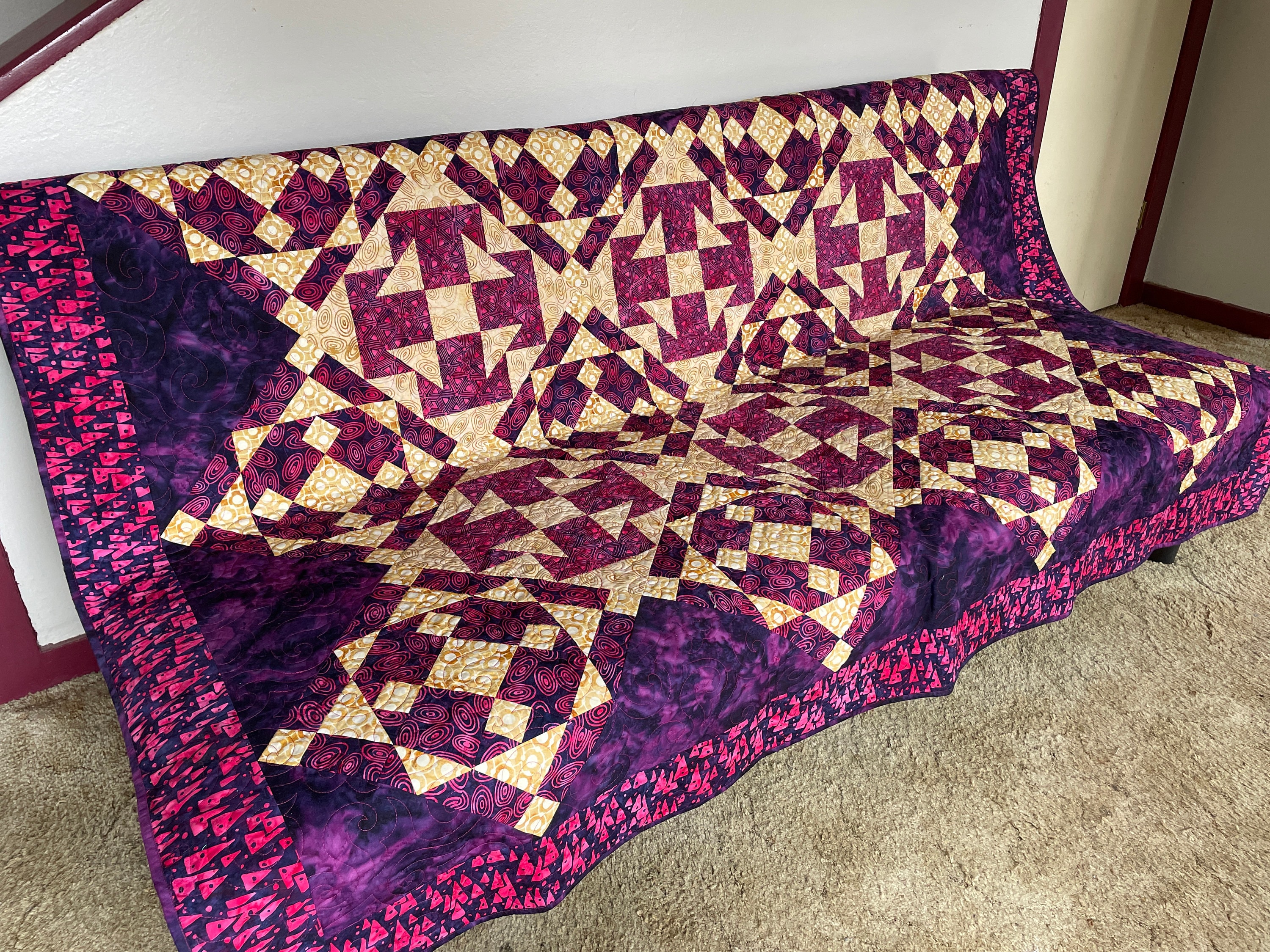 Raspberry Tea Quilt Pattern Blackberry Tea Lap Quilt Pattern, Pdf Download, Confident Beginner ...