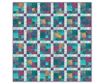 Fat Quarter Modern Quilt Pattern, Multi size - CityScape print copy, beginner level project