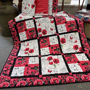 Sweet and Simple Quilt Pattern for fast and easy quilt - print version - beginner friendly, great for large prints - big block quilt pattern