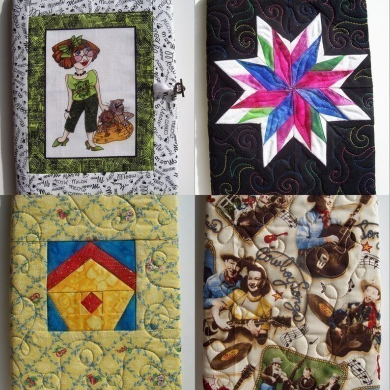 Quilted Journal Cover Pattern, PDF Book Cover instructions image 6