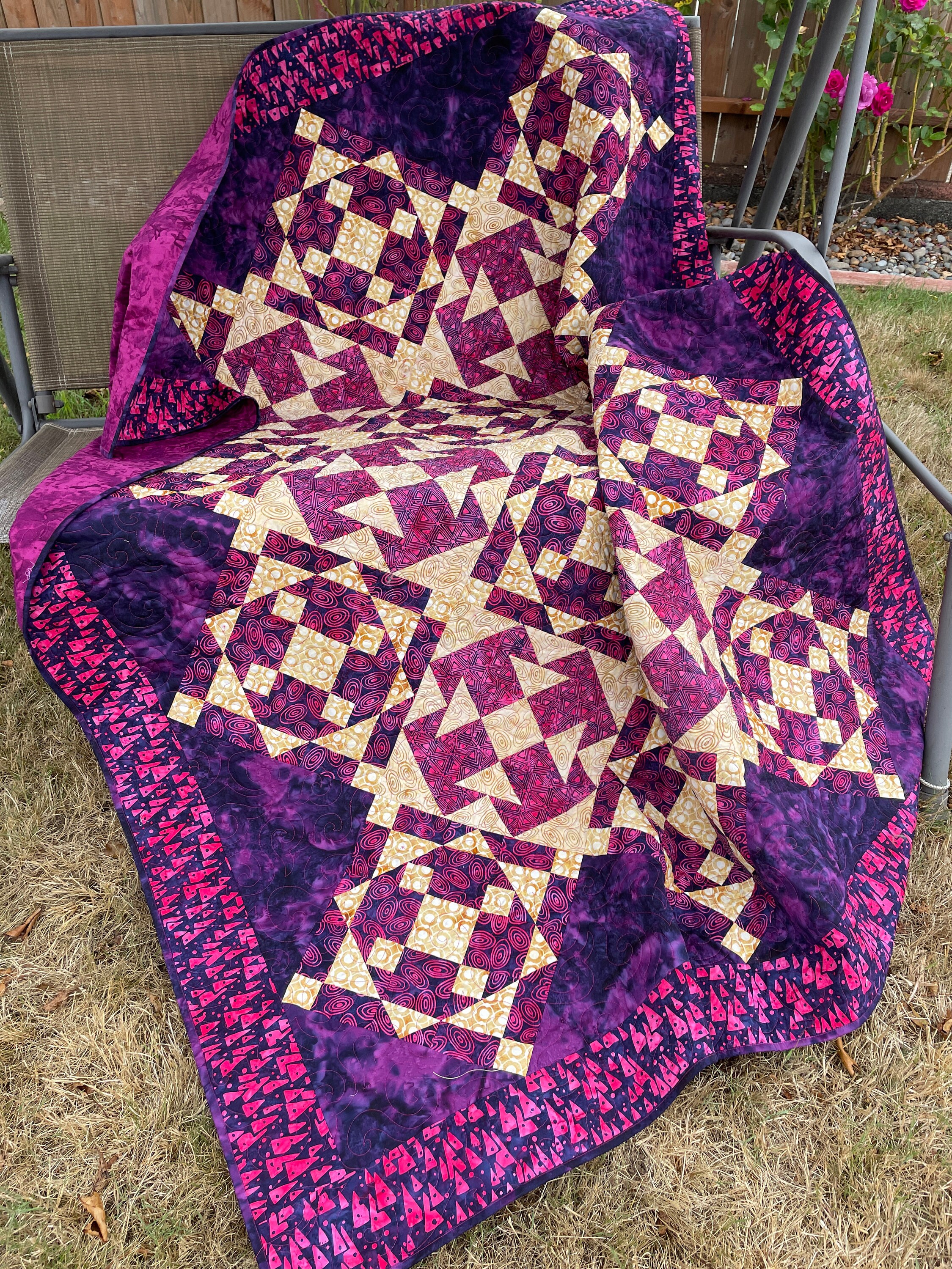 Raspberry Tea Quilt Pattern Blackberry Tea Lap Quilt Pattern, Pdf Download, Confident Beginner ...
