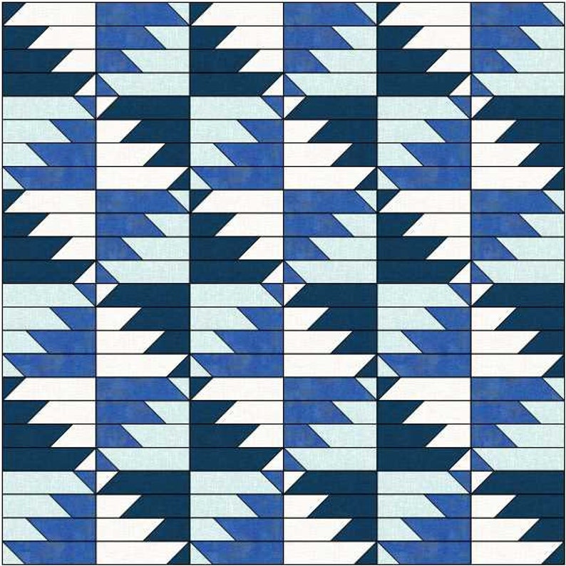 Modello di trapunta moderno, Mountain Dawning PDF Quilt Pattern per strisce da 2 1/2 pollici, Montagne deliziose, immagine 8
