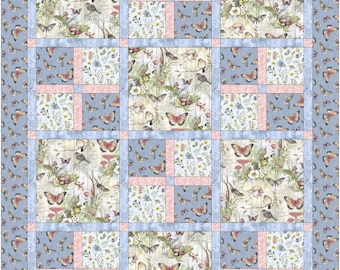 Sweet and Simple Quilt Pattern, 10 Inch Squares, Beginner Friendly (PDF Pattern)