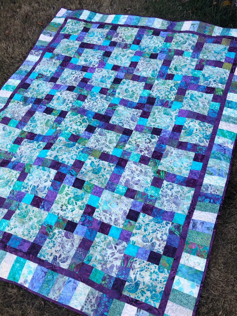 Easy Jelly Roll PDF Quilt Pattern featuring a piano key border