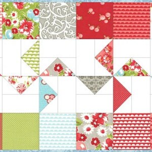 PDF Windmills Charm Square Table Runner or Wall Hanging Pattern, great beginner pinwheel quilt design finishes at 18 x 45 or 27 x 27 image 6