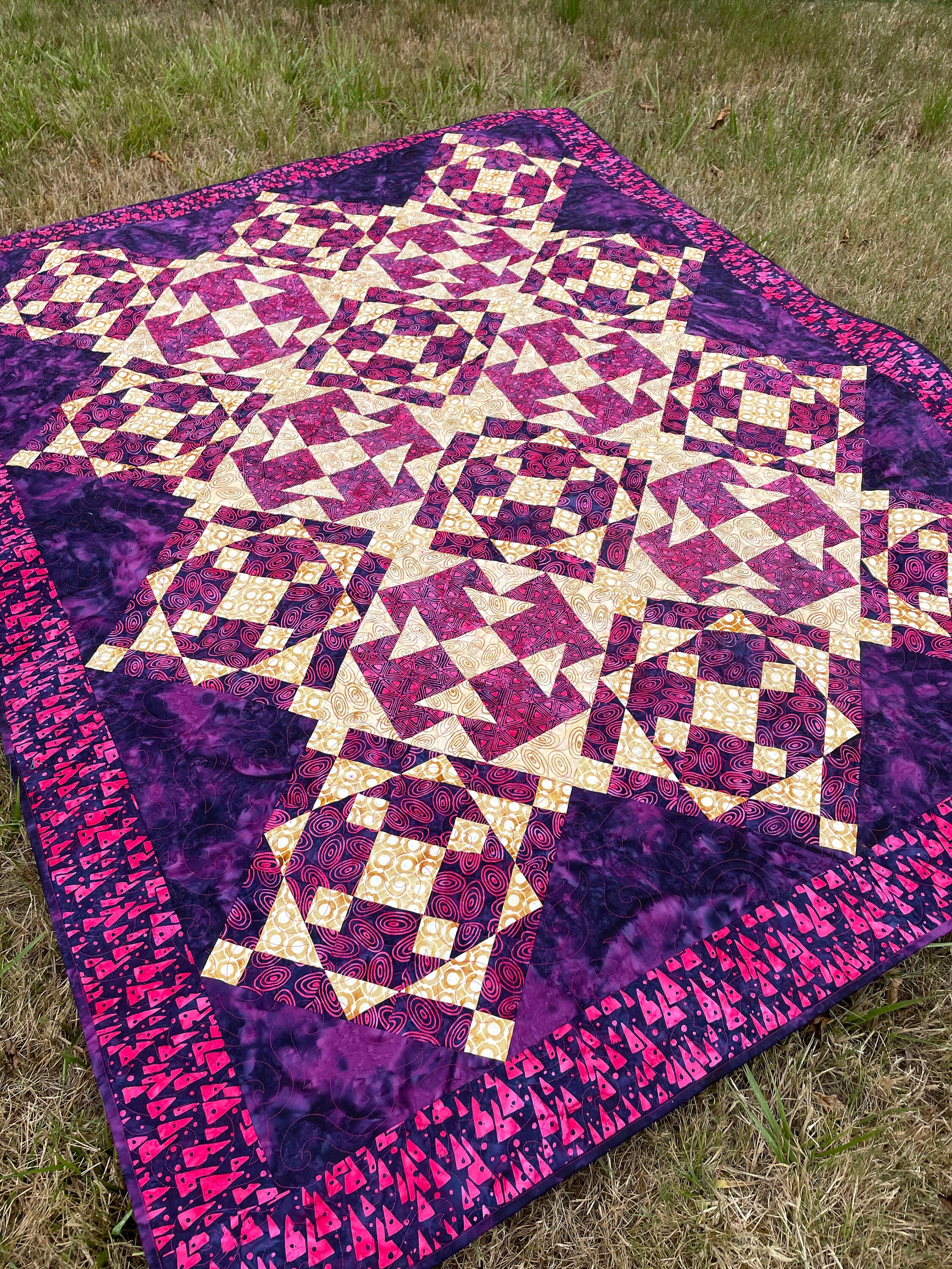 Raspberry Tea Quilt Pattern Blackberry Tea Lap Quilt Pattern, Pdf Download, Confident Beginner ...