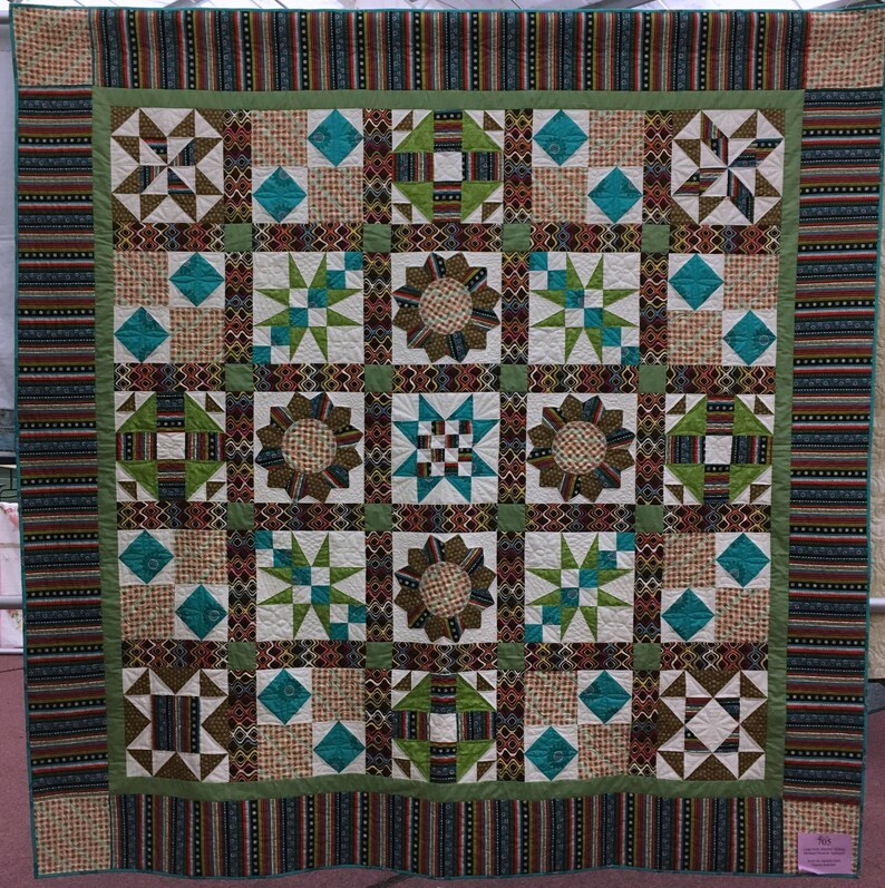 Stepping Stones Sampler Quilt Pattern for Beginners, Queen Size (PDF ...