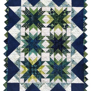 Twilight Glen PDF Pattern for quilt with Prairie Point Border, made with 10 inch squares, layer cake image 6